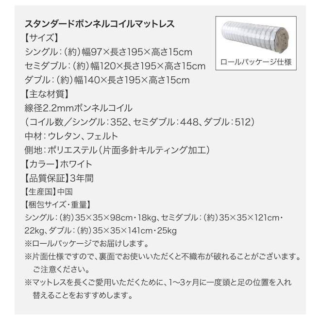 お客様組立 国産ベッド ワイドK240(SD×2) マットレス付き スタンダードボンネルコイル_20