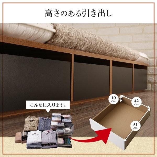 セミダブルベッド 収納付きベッド フレームのみ 引き出し4杯 セミダブル_7