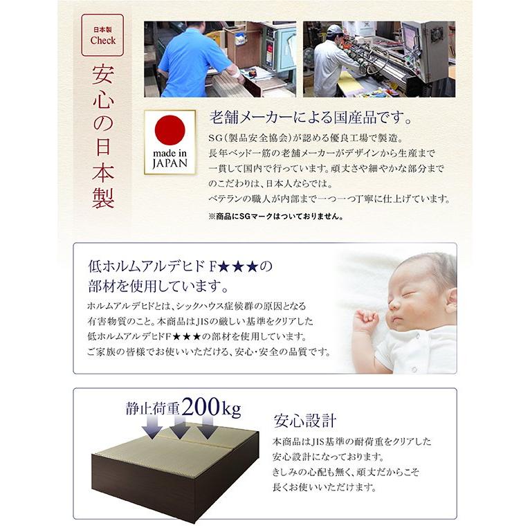 (タイムセール中) セミダブルベッド 畳ベッド クッション畳 セミダブル