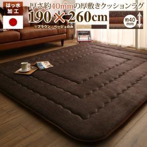 (タイムセール中) ラグマット 厚手 約3畳 長方形 190×260cm おしゃれ 40mm厚敷きクッションラグ