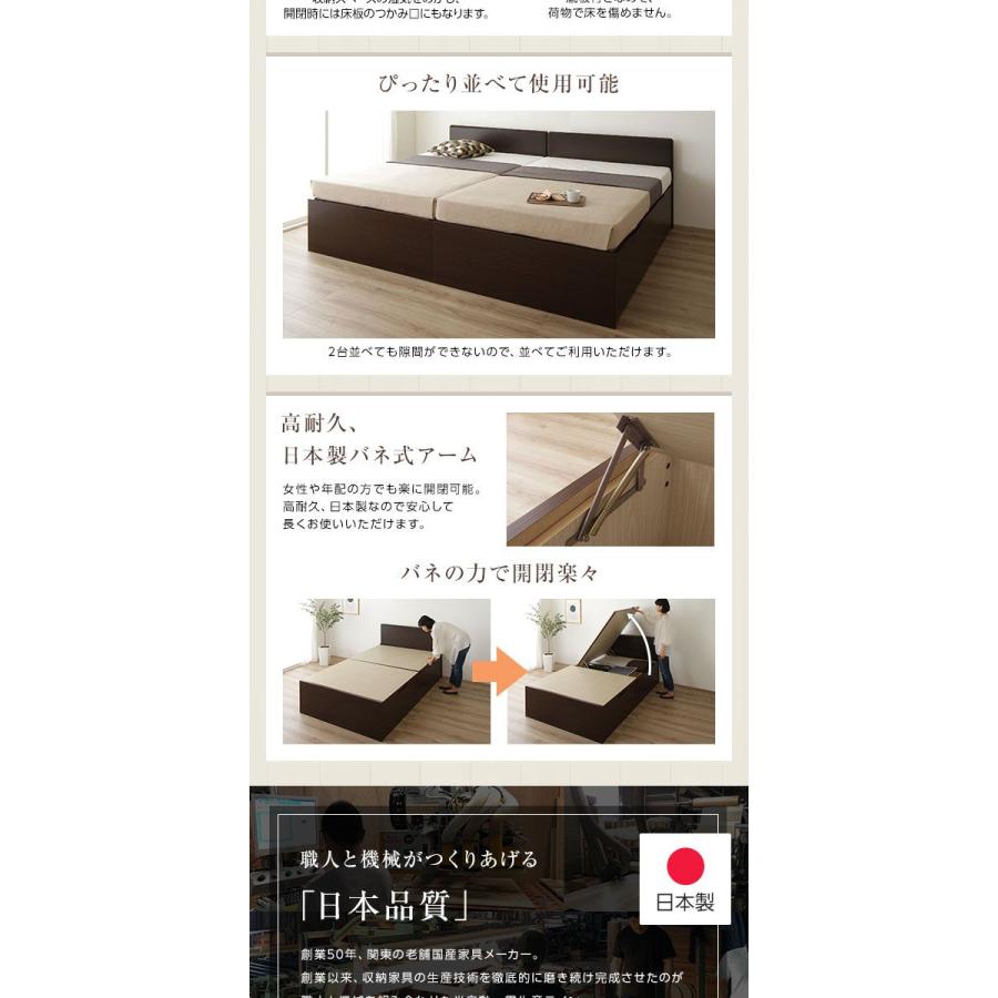 (タイムセール中) (組立設置) 跳ね上げ式ベッド セミダブル ベッドフレームのみ 横開き 深型 フラットヘッド