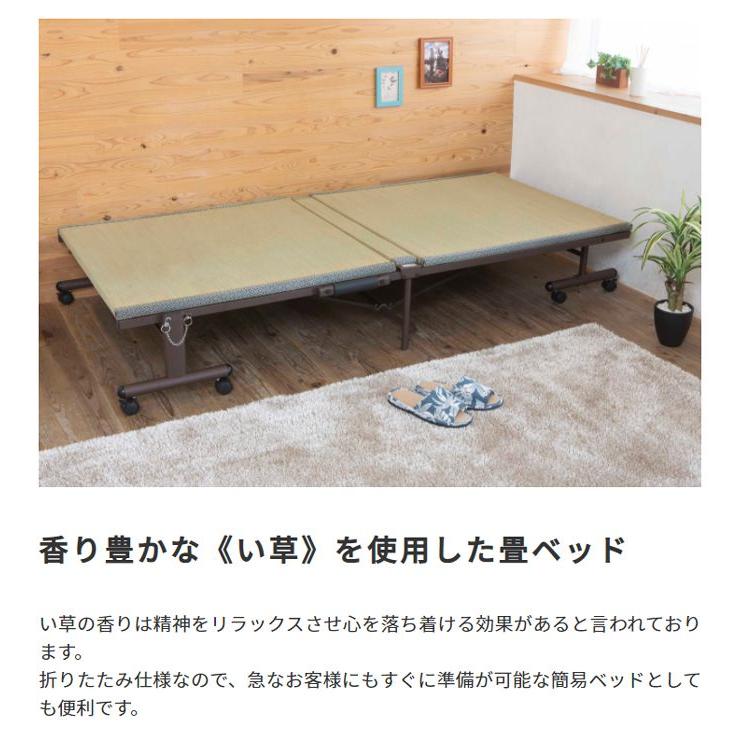 (SALE) 折りたたみベッド セミシングル 畳ベッド 天然い草使用｜woodliving｜02