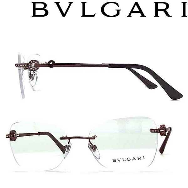 BVLGARI（ブルガリ） メガネフレーム ブランド ワインレッド 縁無し