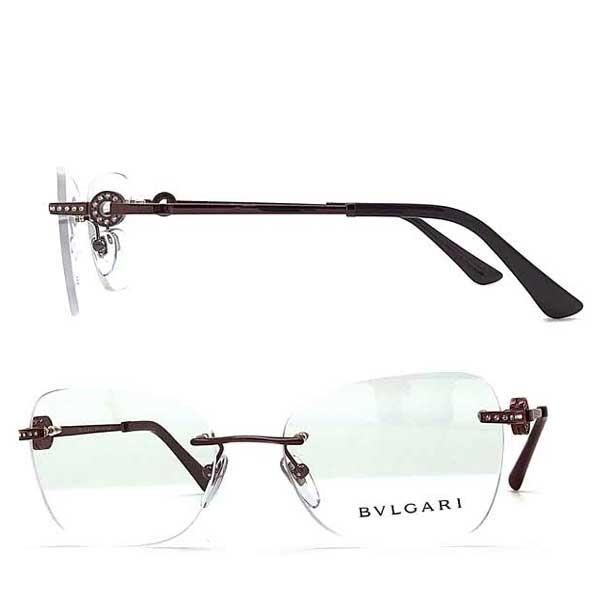 BVLGARI（ブルガリ） メガネフレーム ブランド ワインレッド 縁無し
