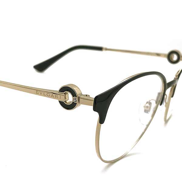 BVLGARI　ブルガリ　サングラス　ラインストーン　ブラックレンズ・フレーム BVLGARI（ブルガリ） メガネフレーム ブランド ブラック×ゴールド 0BV