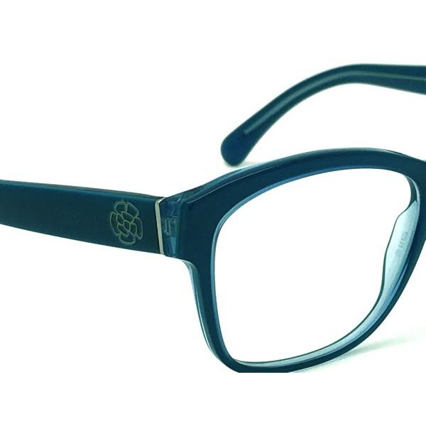 CHANEL メガネ フレーム 度入りブルーレンズ CHANEL（シャネル） メガネフレーム ブランド ブルー 3255-1320