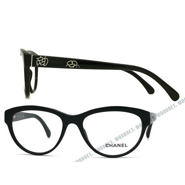 CHANEL 眼鏡用フレーム CHANEL メガネフレーム フロント上側面にもロゴがあるお洒落