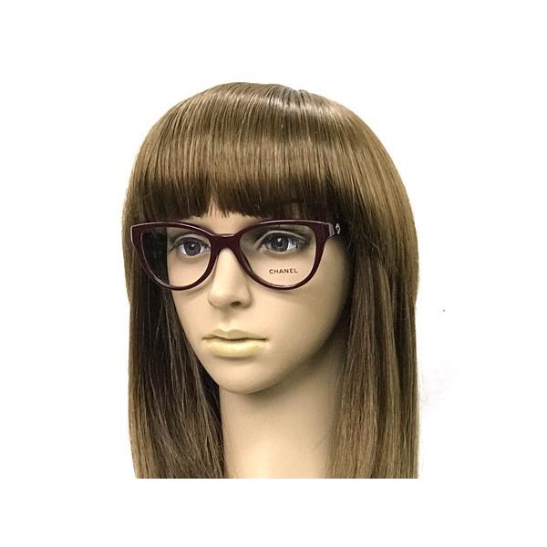 CHANEL シャネル メガネフレーム ブランド ワインレッド×ブラック 3315 