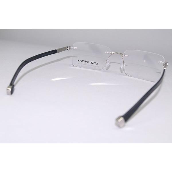 DOLCE&GABBANA D&G ドルチェ＆ガッバーナ メガネフレーム ブランド 縁無し フチなし 1260-05 シルバー DOLCE&GABBANA 横幅13 フレームを含む最大部分