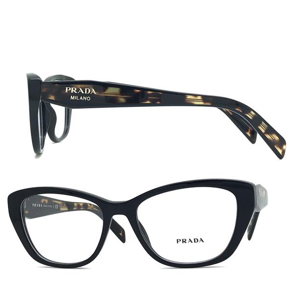 PRADAプラダ バロック 度付きメガネ 眼鏡フレーム ブラック PRADA（プラダ） メガネフレーム ブランド ブラック 眼鏡 0PR-19WV