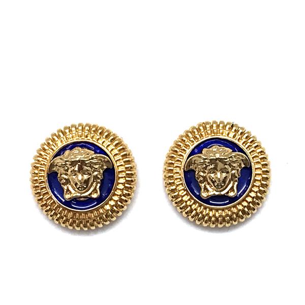 VERSACE ピアス ベルサーチ ヴェルサーチェ メドゥーサ ロゴ ゴールド×ブルー 1005333-1A00638-4J570｜woodnet｜02