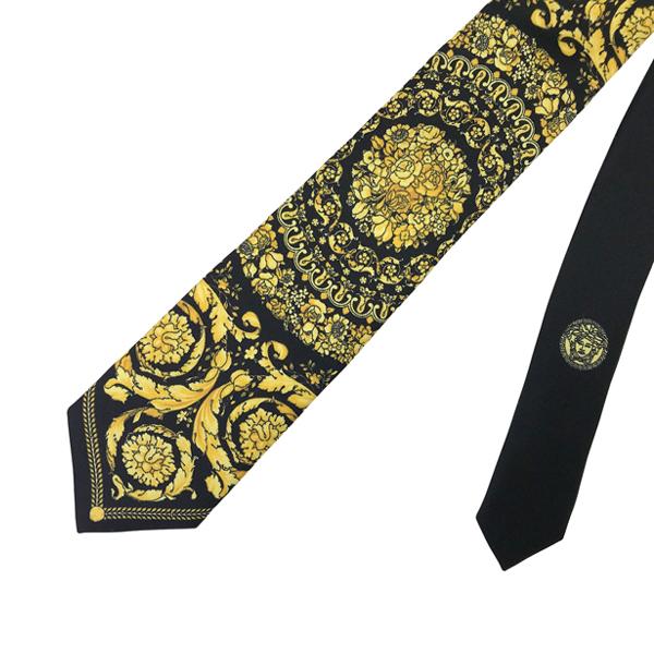 美品 VERSACE ハイブランド ネクタイ バロック ゴールド ブラック ✨極美品✨ VERSACE ヴェルサーチ ネクタイ バロック柄 メデューサ