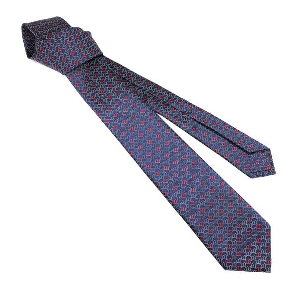 BVLGARI（ブルガリ） ブランド ネクタイ ネイビー シルク B ポイント