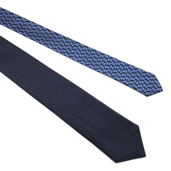 BVLGARI（ブルガリ） ブランド ネクタイ ネイビー×ブルー シルク