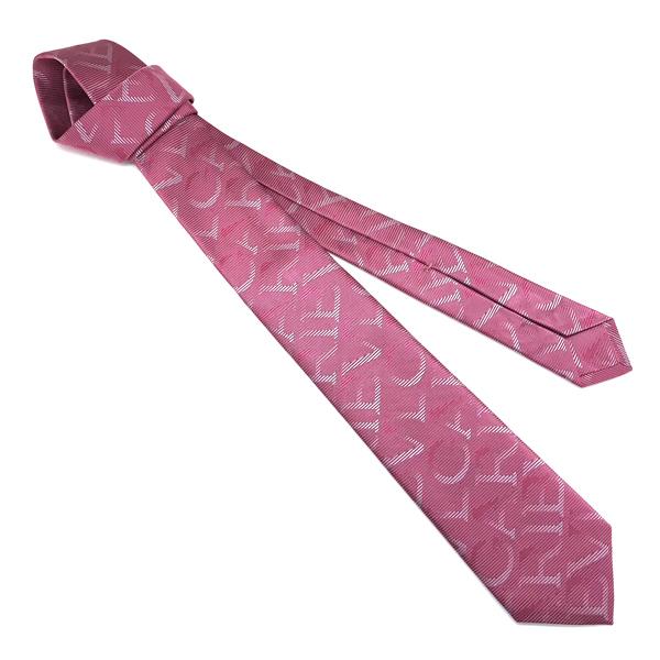 BVLGARI（ブルガリ） ブランド ネクタイ ピンク シルク ロゴマニア