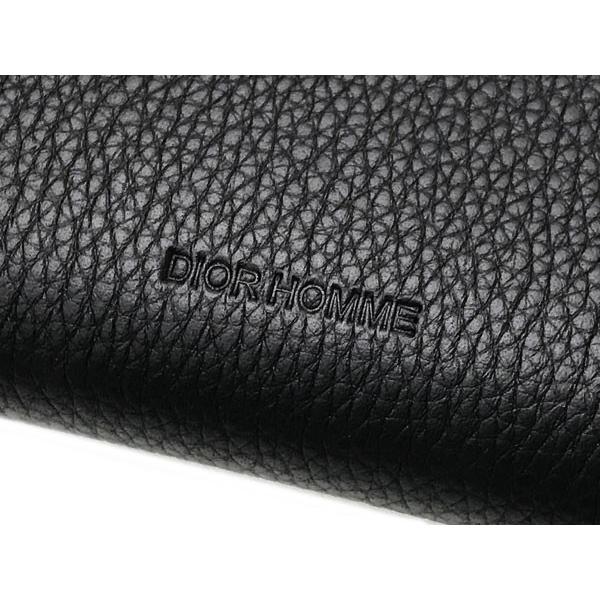 Dior HOMME DIOR 長財布 ディオールオム ブラック 型押しレザー ジップ
