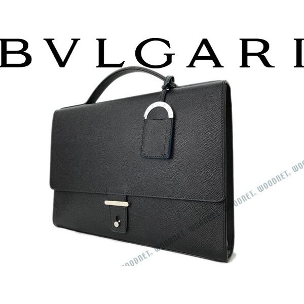 【美品】BULGARI ビジネスバッグ ブリーフケース BVLGARI（ブルガリ） ブリーフケース ブラック 鞄 カバン 37622
