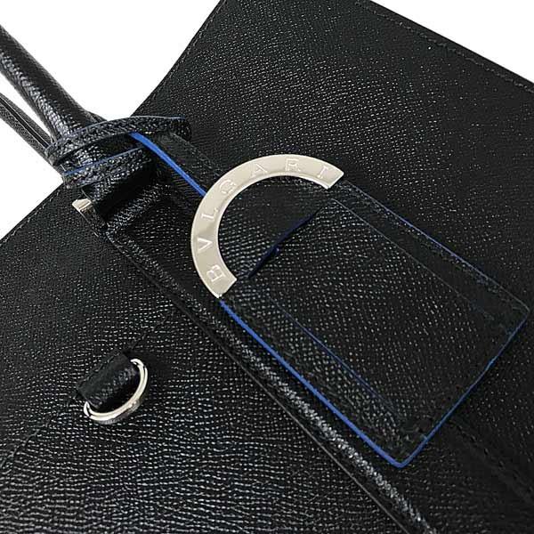 BVLGARI ブルガリ バッグ 型押しレザー トート ブラック メンズ BVLGARI ブルガリ バッグ 型押しレザー トート ブラック メンズ