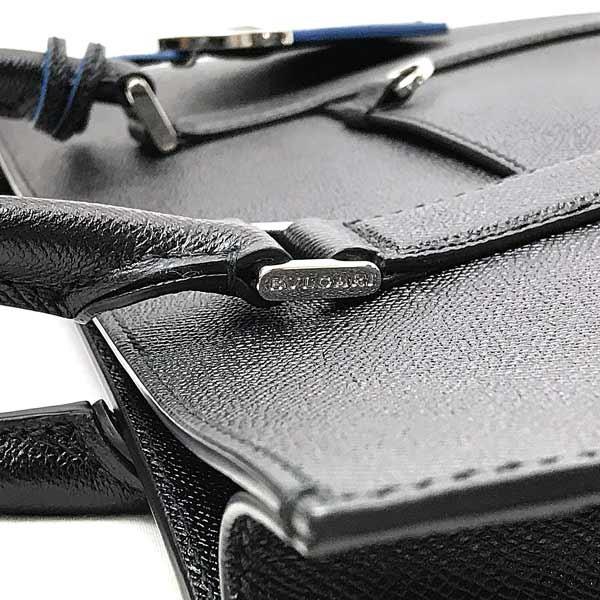 BVLGARI ブルガリ バッグ 型押しレザー トート ブラック メンズ BVLGARI ブルガリ バッグ 型押しレザー トート ブラック メンズ