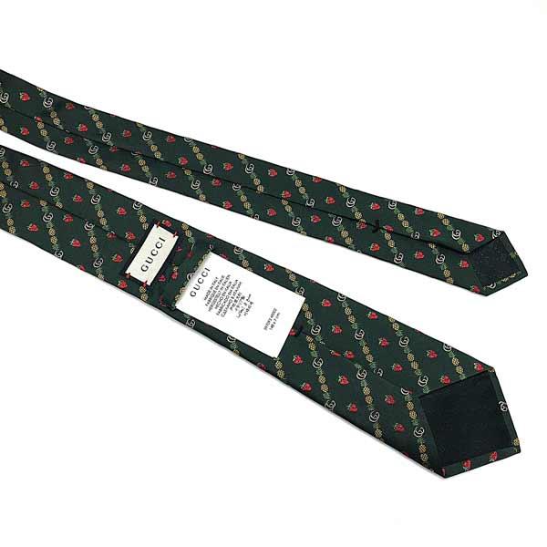 GUCCI（グッチ） ブランド ネクタイ シルク パイナップル×ストロベリー