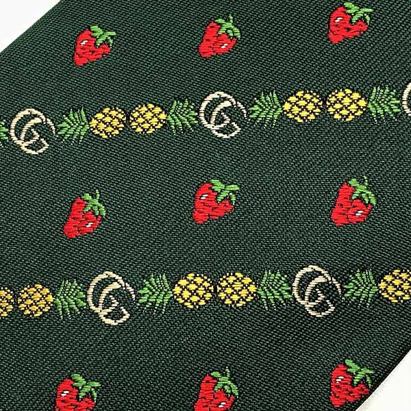 GUCCI（グッチ） ブランド ネクタイ シルク パイナップル×ストロベリー