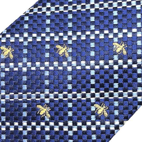 GUCCI（グッチ） ブランド ネクタイ BEE ハチ シルク ブルー 597109