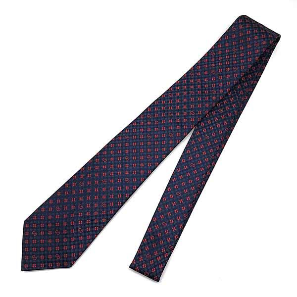 GUCCI（グッチ） ブランド ネクタイ シルク クローバー柄×GGロゴ
