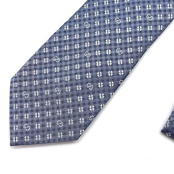 GUCCI（グッチ） ブランド ネクタイ シルク クローバー柄×GGロゴ