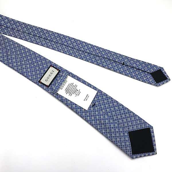 GUCCI（グッチ） ブランド ネクタイ シルク クローバー柄×GGロゴ