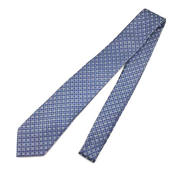GUCCI（グッチ） ブランド ネクタイ シルク クローバー柄×GGロゴ