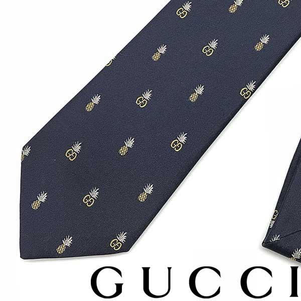 GUCCI（グッチ） ブランド ネクタイ シルク パイナップルGGロゴ
