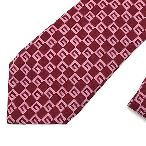 GUCCI（グッチ） ブランド ネクタイ Gロゴ シルク レッド×ピンク