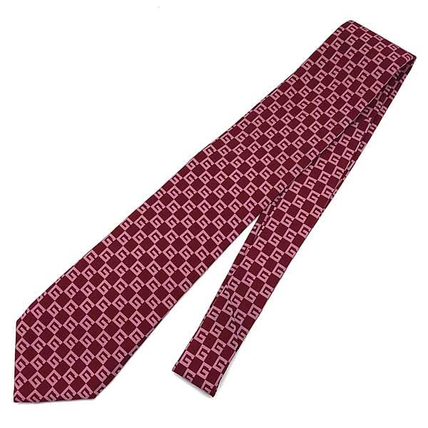 GUCCI（グッチ） ブランド ネクタイ Gロゴ シルク レッド×ピンク