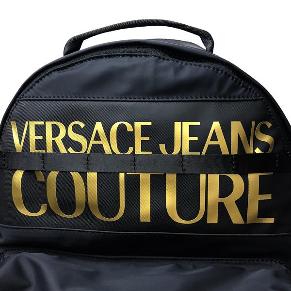 VERSACE JEANS COUTURE ベルサーチ ヴェルサーチェ バックパック リュック ブラック×ゴールド 73YA4B90