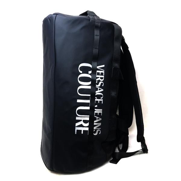 超美品 VERSACE ヴェルサーチ 黒 ラム レザー 2way ハンドバッグ VERSACE JEANS COUTURE ベルサーチ ヴェルサーチェ ダッフルバッグ
