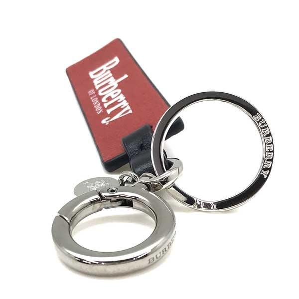 BURBERRY（バーバリー） タグロゴチャーム レザー キーホルダー レッド