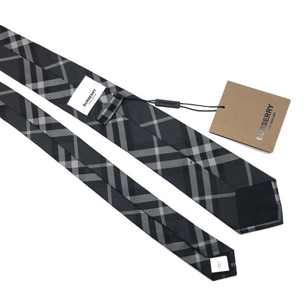 BURBERRY（バーバリー） ネクタイ チャコールグレーチェック柄【剣先幅