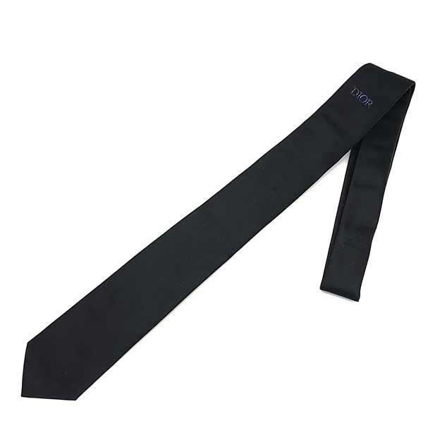 ディオールオム　ネクタイ Dior HOMME DIOR ディオールオム ネクタイ ロゴ シルク ブラック