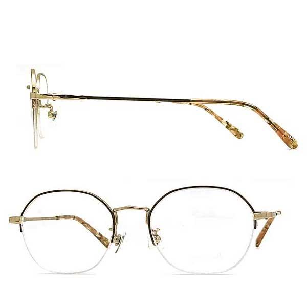 agnes b. アニエスベー ライトゴールド×ブラウン メガネフレーム 眼鏡 AB-50-0059-02 ライトゴールド×ブラウン メガネフレーム