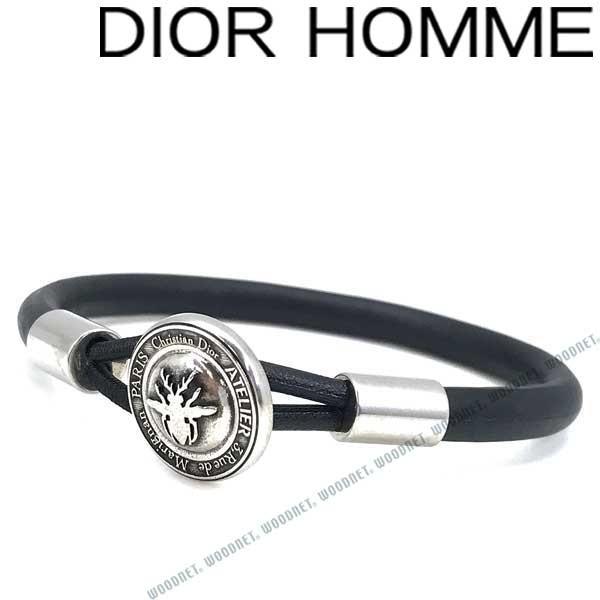 Dior HOMME DIOR ブレスレット ディオールオム BEE レザー ブラック