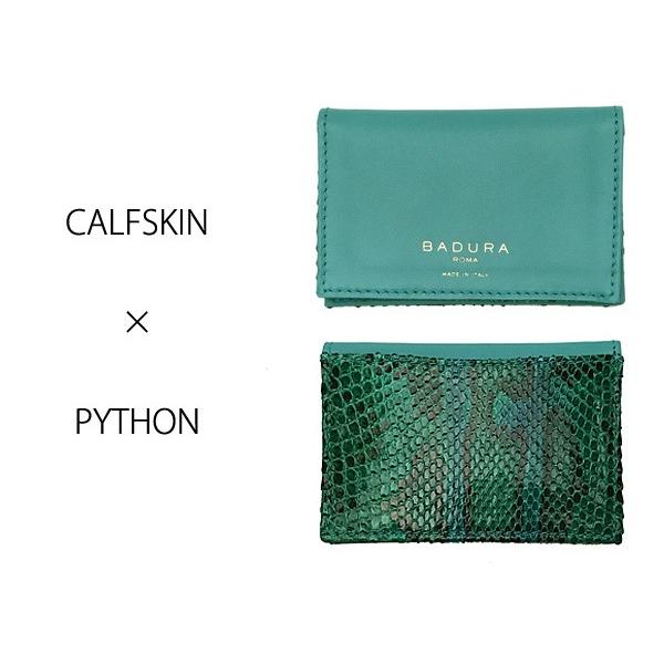 名刺入れ カードケース メンズ レディース BADURA エメラルドグリーン
