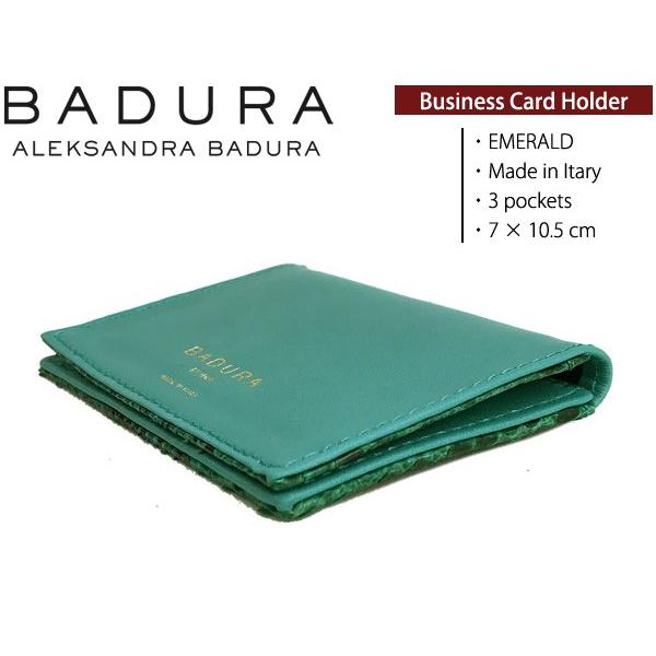 名刺入れ カードケース メンズ レディース BADURA エメラルドグリーン