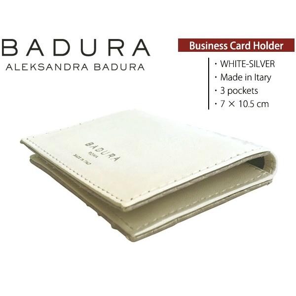 名刺入れ カードケース メンズ レディース BADURA ホワイト 白