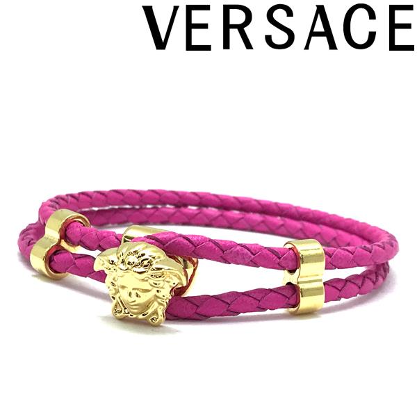 VERSACE ブレスレット ベルサーチ ヴェルサーチェ メドゥーサ ロゴ ピンク×ゴールド DG05579-DMTN-1PF0D