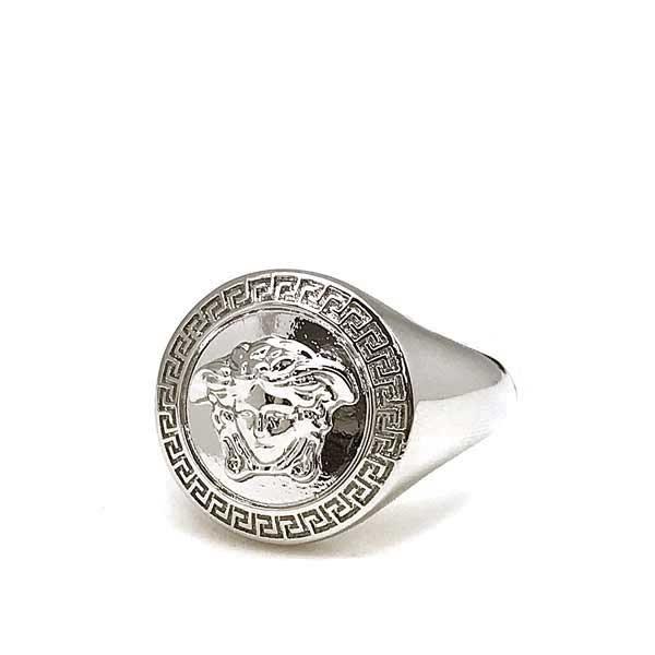 VERSACE ヴェルサーチェ ベルサーチ ロゴ リング・指輪 シルバー VERSACE ヴェルサーチェ ベルサーチ ロゴ リング・指輪 シルバー
