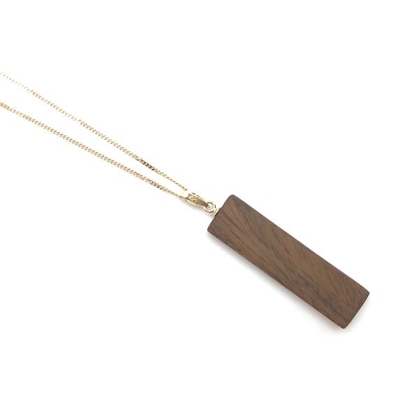 DI LEGNO 木製×18金ネックレス ウッドブラウン×K18イエローゴールド