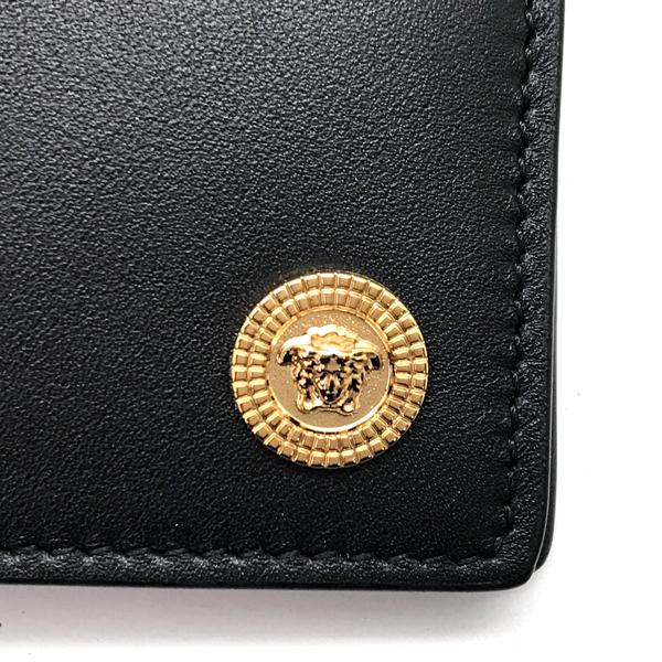 VERSACE 財布 ベルサーチ ヴェルサーチェ メドゥーサ 二つ折り レザー ブラック×ゴールド DPU6737-1A03190-1B00V｜woodnet｜03