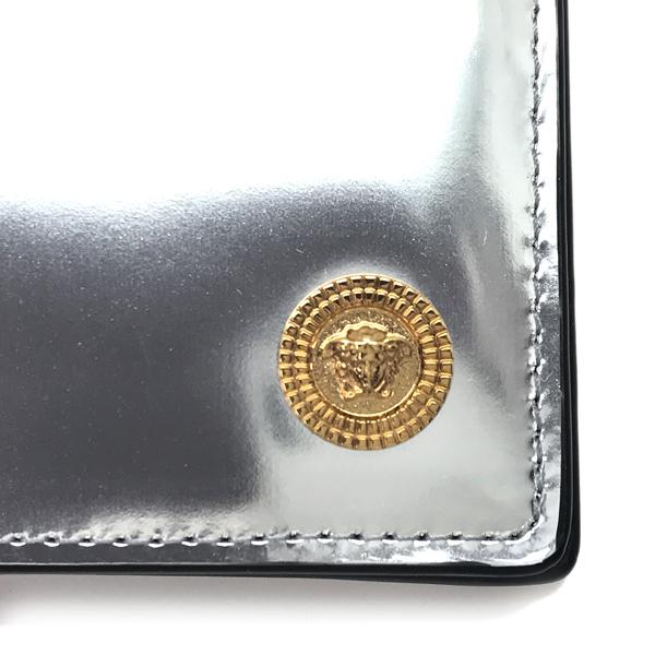 VERSACE ヴェルサーチェ ベルサーチ 財布 二つ折り レザー シルバー VERSACE ヴェルサーチェ ベルサーチ 財布 二つ折り レザー シルバー