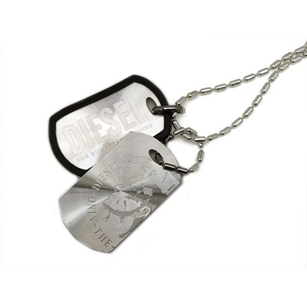 DIESEL（ディーゼル） ダブルプレート シルバー ネックレス DX0011040