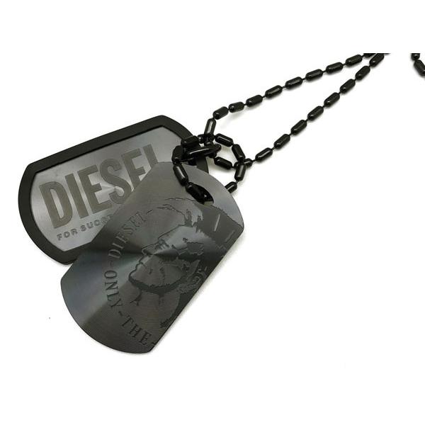 DIESEL（ディーゼル） ダブルプレート ブラック ネックレス DX0014040